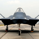 This head-on view of the YF-23 displays the stealthy design features of the radical air superiority fighter